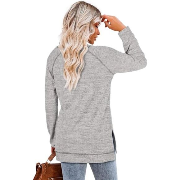 Women's Sweaters – Long Sleeve Loose Fit Tunics, Perfect for Leggings - Picture 4 of 6